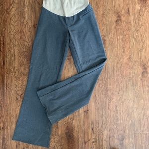 Grey Maternity Dress Pants-over the belly